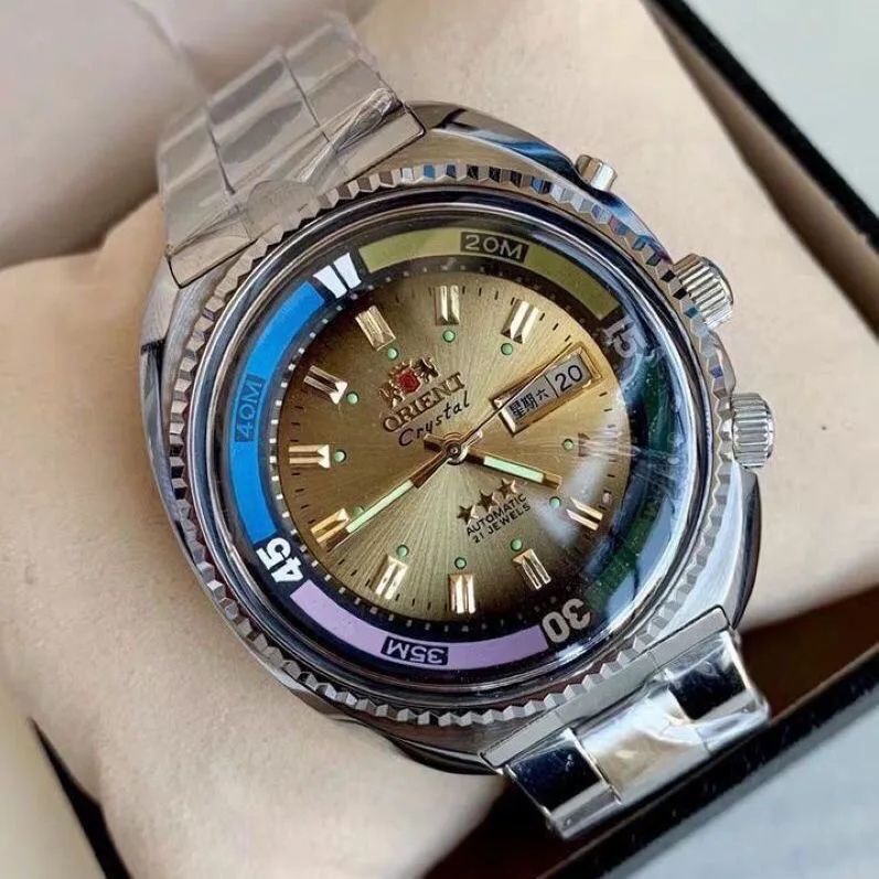 Oriental Watch Collection Automatic Mechanical Unisex Japanese Movement World Time Full Function Steel Strap Rotatable Dial - Image 2