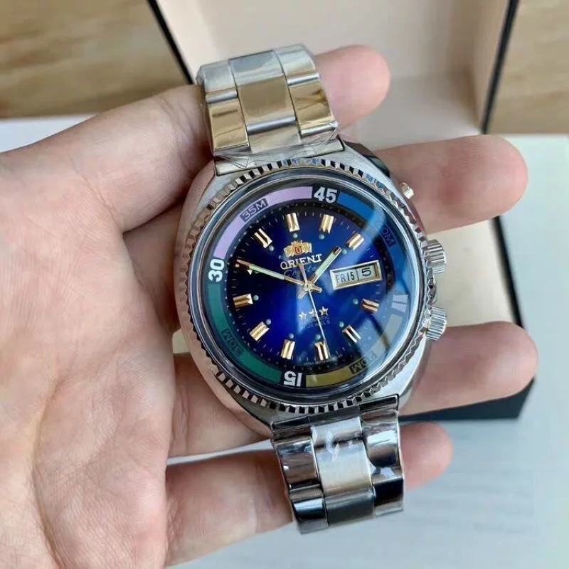 Oriental Watch Collection Automatic Mechanical Unisex Japanese Movement World Time Full Function Steel Strap Rotatable Dial - Image 3