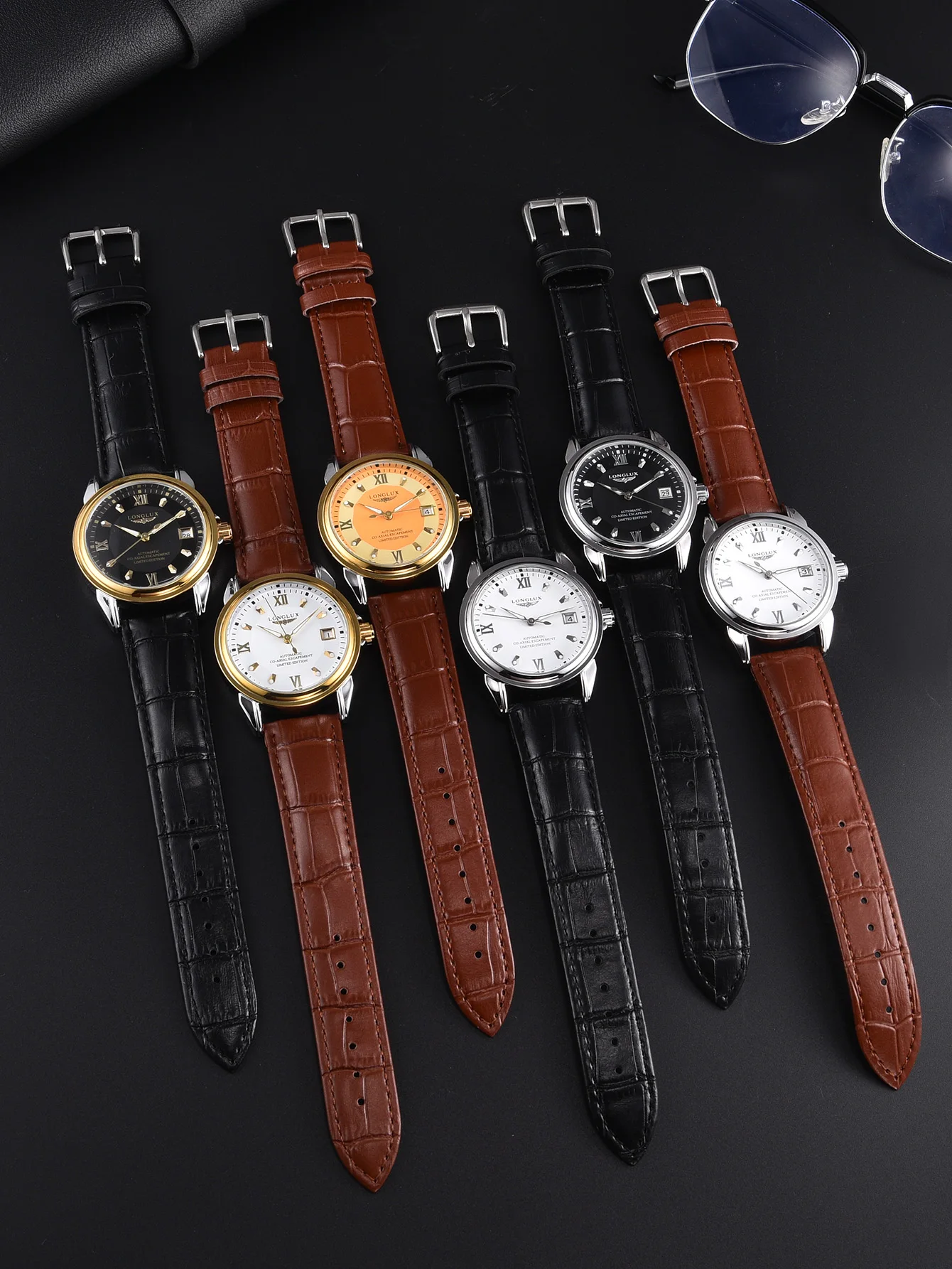 Men automatic watch date simple mechanical watches waterproof leather mens watch boyfriend gift - Image 5
